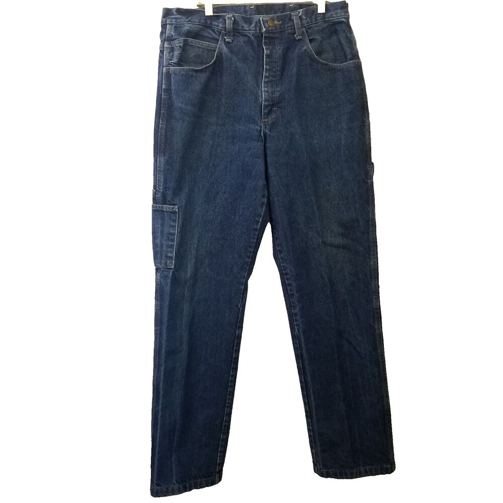 BULWARK FR Mens Blue Denim Fire Flame Resistant  Work Jeans Size 34 X 35 PEJ8DW5